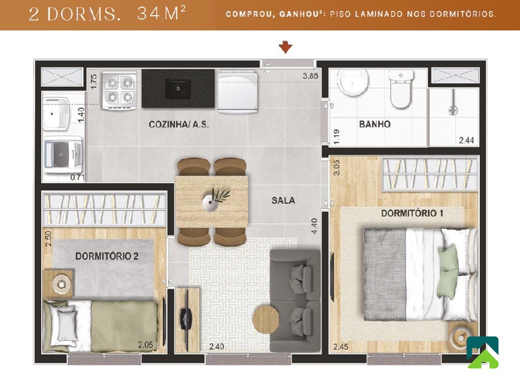 Apartamento, 2 quartos, 35 m² - Foto 5