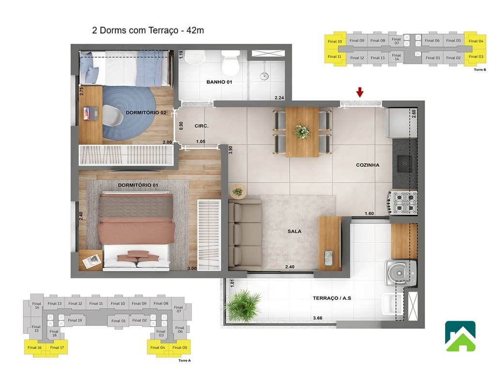 Apartamento, 2 quartos, 42 m² - Foto 6
