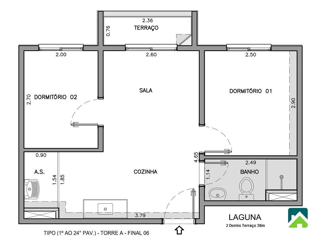 Apartamento, 2 quartos, 37 m² - Foto 6