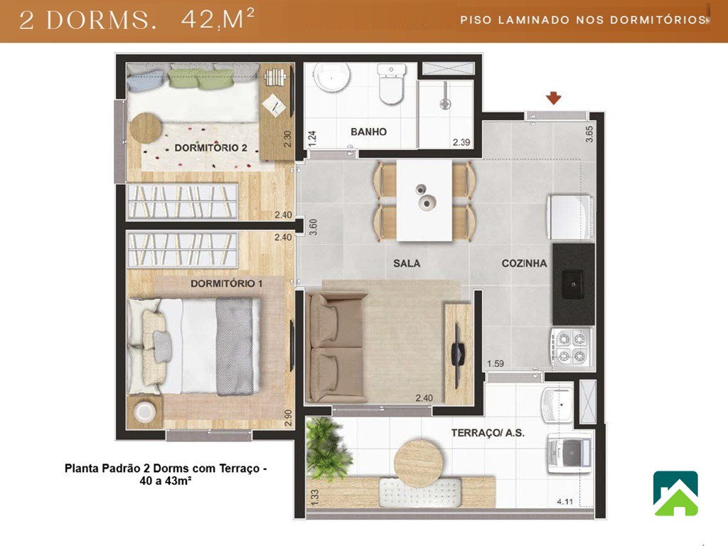 Apartamento, 2 quartos, 42 m² - Foto 8