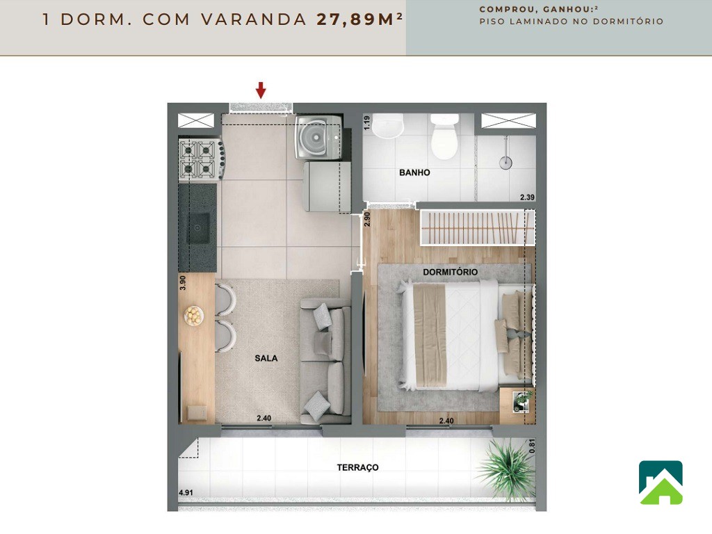 Apartamento, 1 quarto, 28 m² - Foto 27