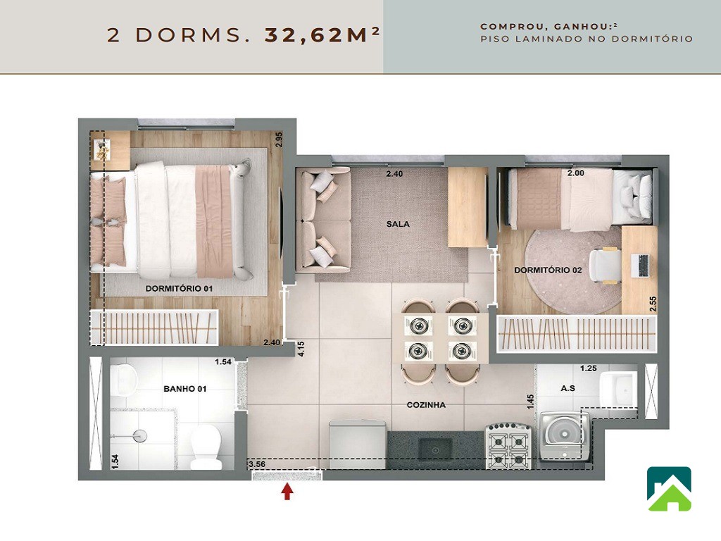 Apartamento, 2 quartos, 32 m² - Foto 10
