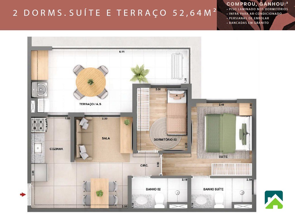 Apartamento, 2 quartos, 54 m² - Foto 50