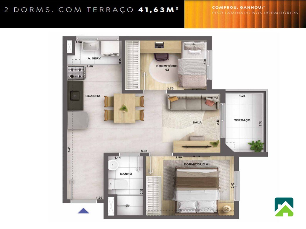 Apartamento, 2 quartos, 42 m² - Foto 7