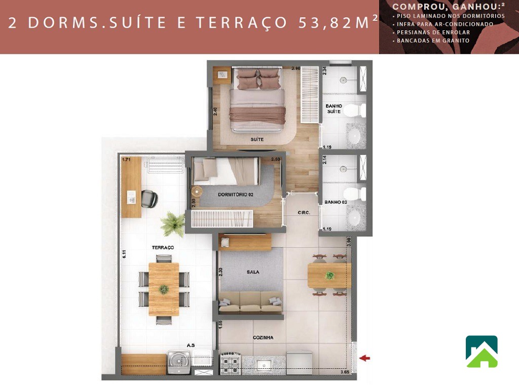 Apartamento, 2 quartos, 54 m² - Foto 51