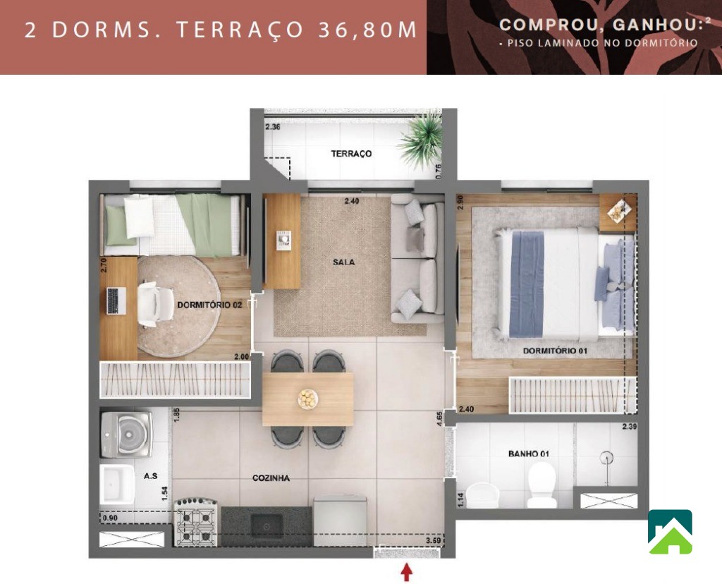 Apartamento, 2 quartos, 54 m² - Foto 49