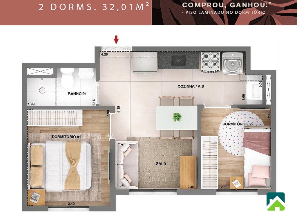 Apartamento, 2 quartos, 54 m² - Foto 46