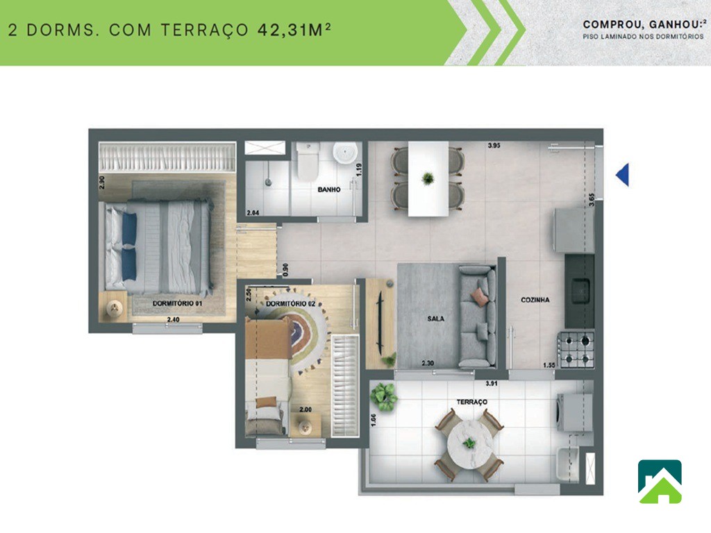 Apartamento, 2 quartos, 42 m² - Foto 5