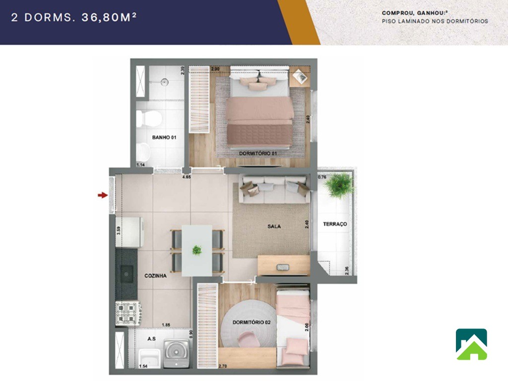 Apartamento, 2 quartos, 37 m² - Foto 11