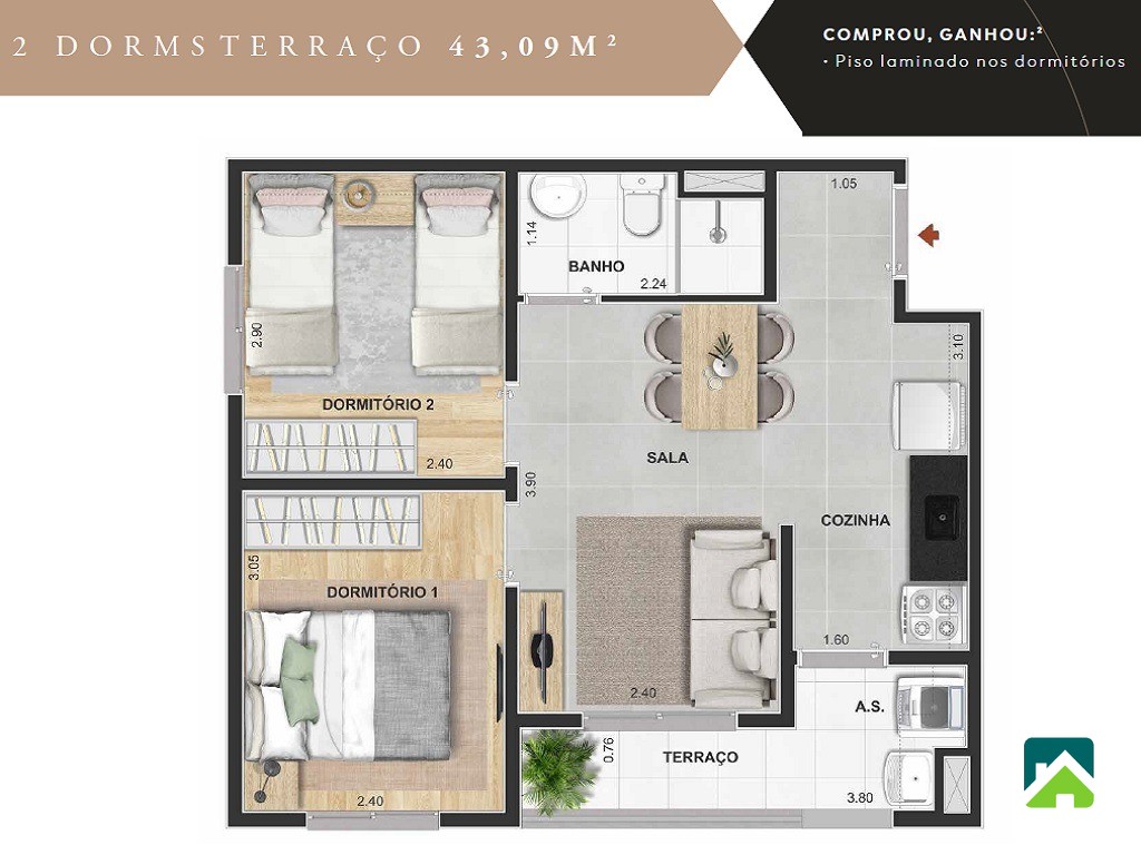 Apartamento, 2 quartos, 41 m² - Foto 11
