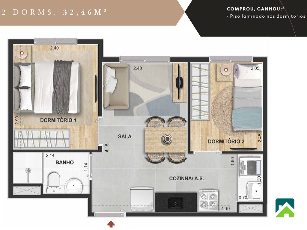 Apartamento, 2 quartos, 32 m² - Foto 6