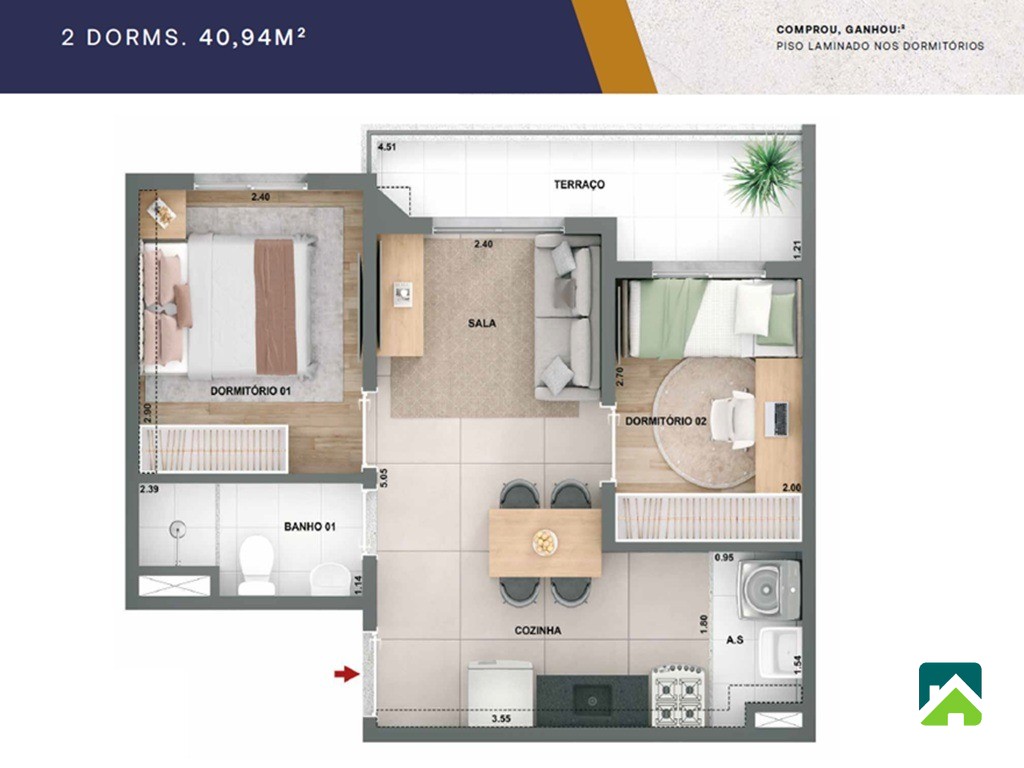 Apartamento, 2 quartos, 41 m² - Foto 11