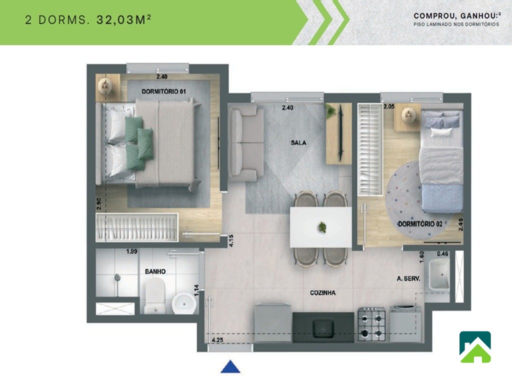 Apartamento, 2 quartos, 32 m² - Foto 5