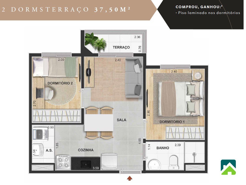 Apartamento, 2 quartos, 38 m² - Foto 10