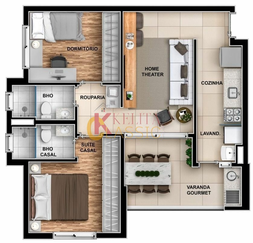 Apartamento, 1 quarto, 62 m² - Foto 1