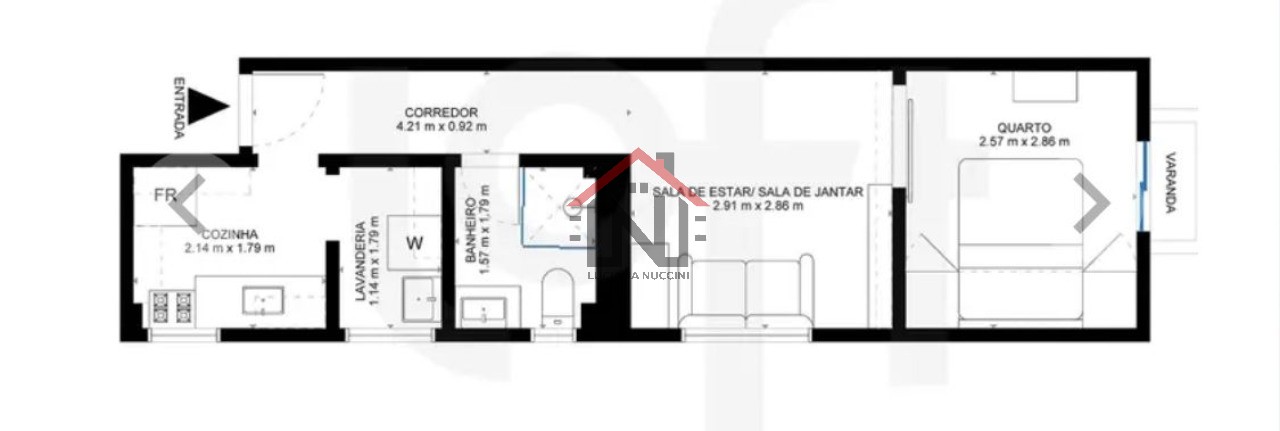 Apartamento à venda na Bela Vista, São Paulo-SP: 1 quarto, 1 sala, 1 banheiro, 1 vaga de garagem, 33,00 m² de área.