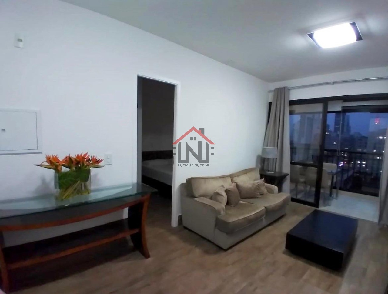 Apartamento para locação na Bela Vista, São Paulo-SP: 1 quarto, 1 sala, 1 banheiro, 1 vaga, 42m² de área.
