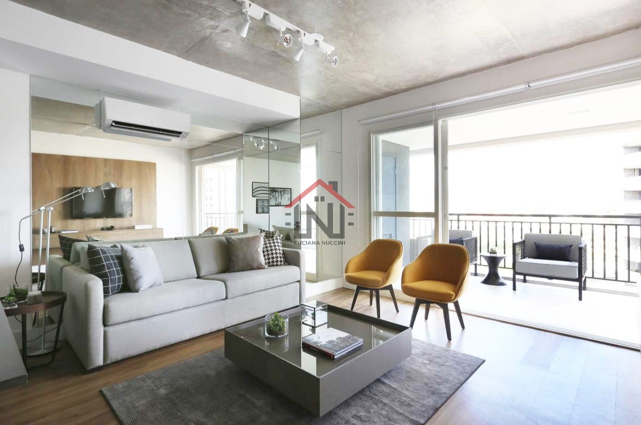 Apartamento para locação de alto padrão na Cidade Monções, São Paulo: 1 quarto, 1 sala, 2 banheiros, 1 vaga - 70m²