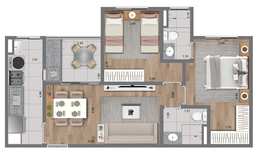 Apartamento, 2 quartos, 67 m² - Foto 16