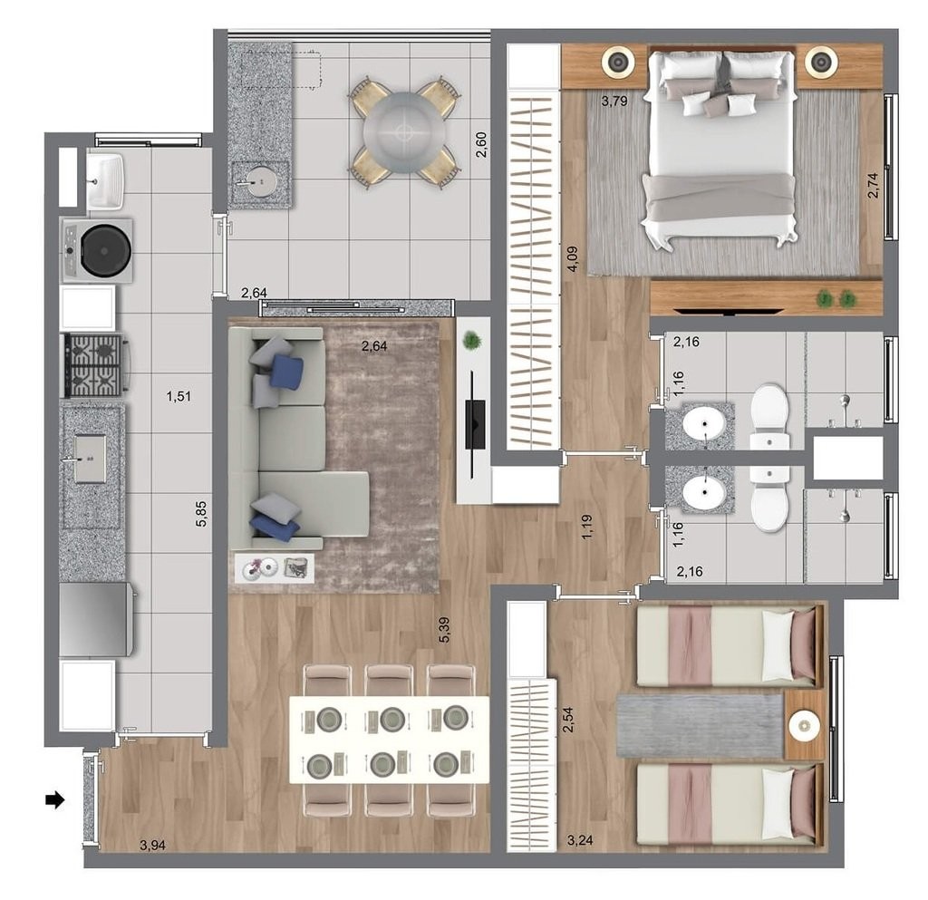 Apartamento, 2 quartos, 67 m² - Foto 17