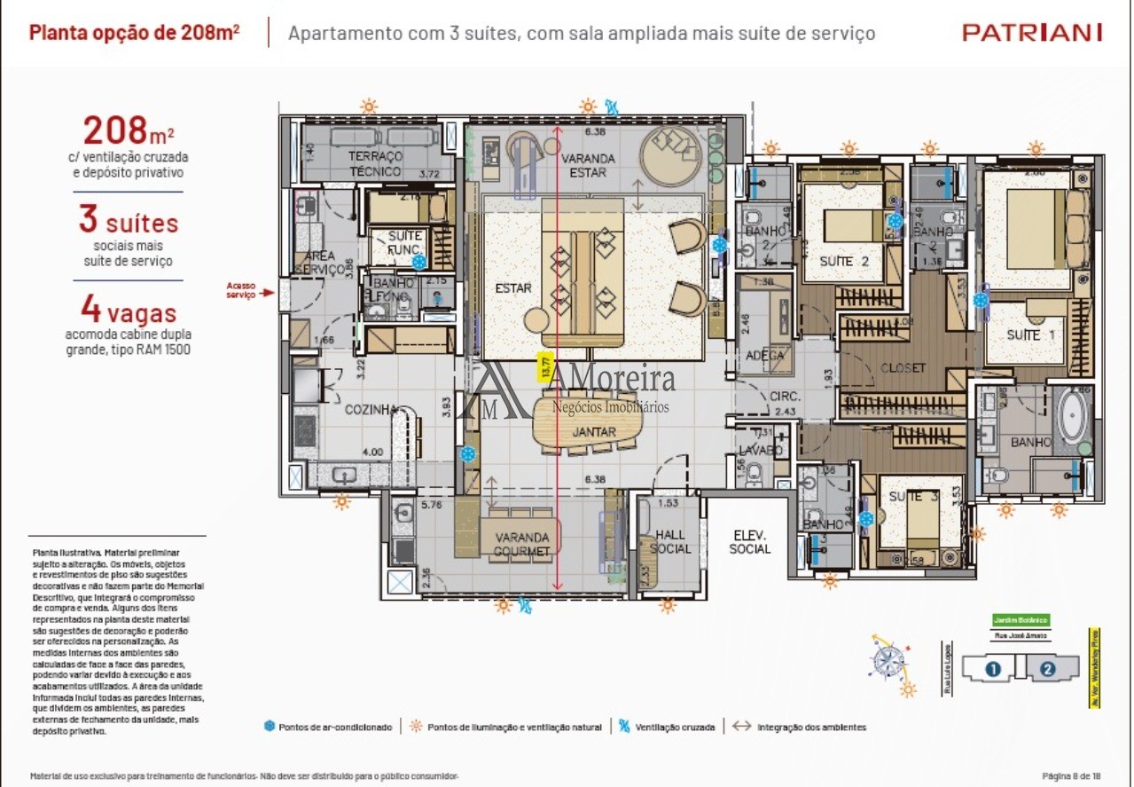 Imóvel Luxuoso: Apartamento de 4 Quartos com 4 Suítes e 4 Vagas em Jundiaí-SP - 208m². (PATRIANI)
