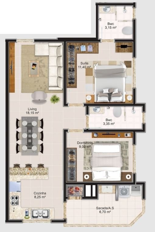 Apartamento à venda com 2 quartos, 70m² - Foto 8