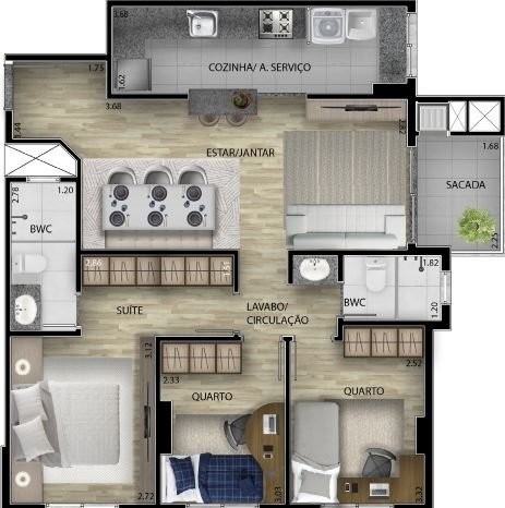 Apartamento, 3 quartos, 78 m² - Foto 28