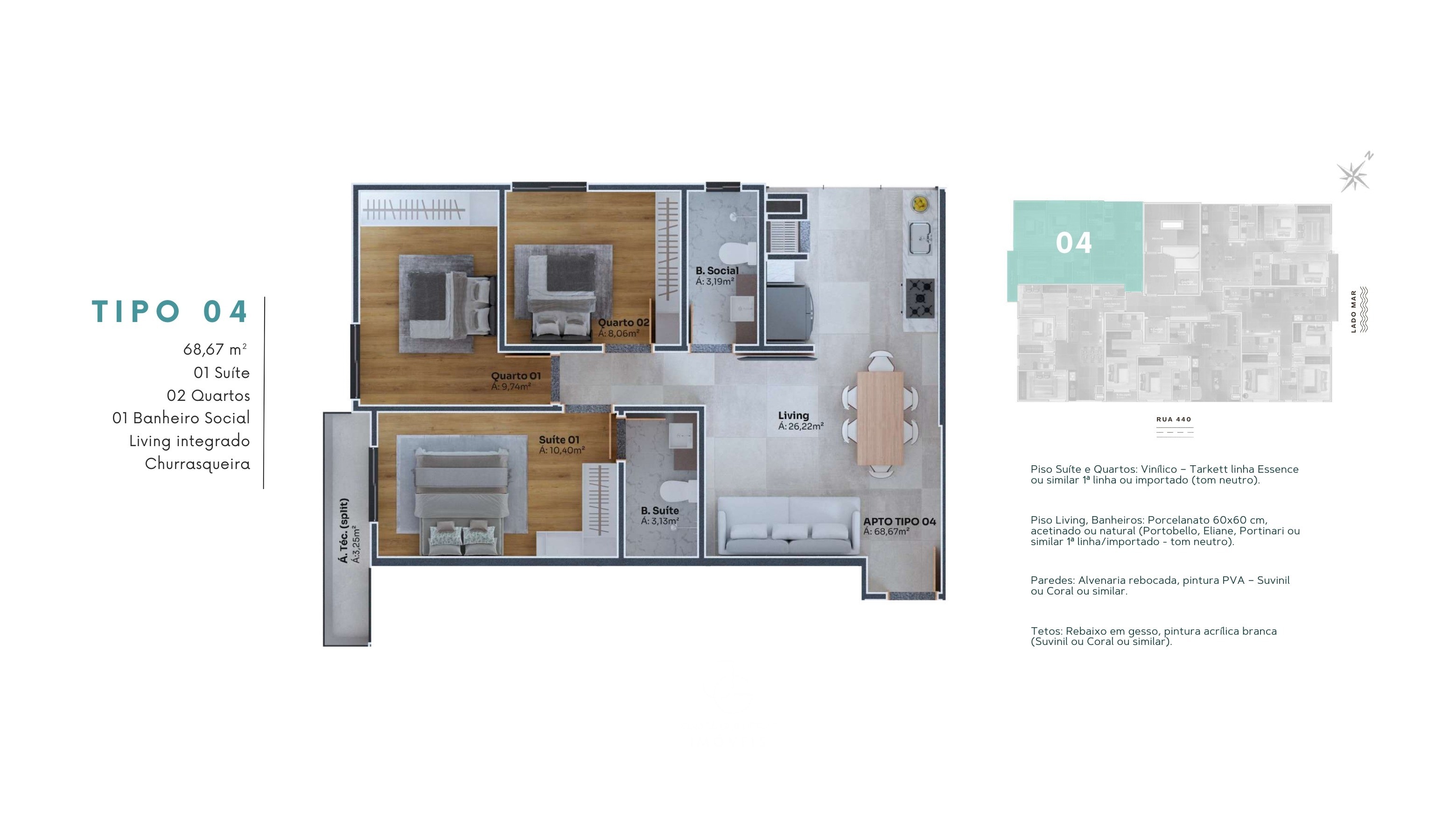 OPORTUNIDADE: Apartamento à venda em Itapema-SC, Morretes, 2 quartos, 1 suíte, 2 banheiros, 1 vaga de garagem, 68m². Itapema/SC, Valorização, Qualidade de Vida, Investimento.