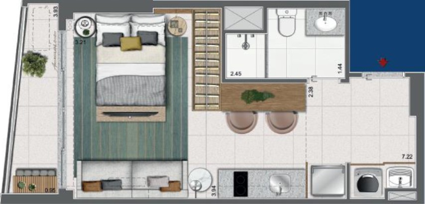 Apartamento, 1 quarto, 51 m² - Foto 24