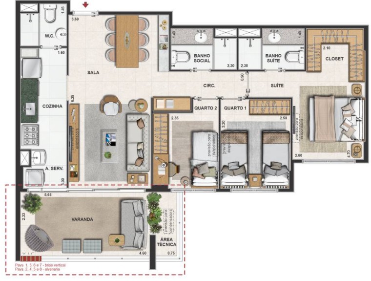 Apartamento, 3 quartos, 91 m² - Foto 71