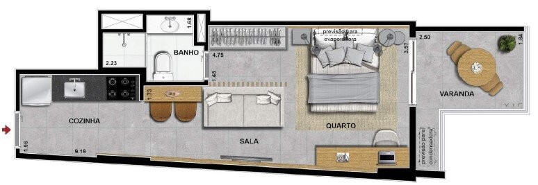 Apartamento, 1 quarto, 37 m² - Foto 15