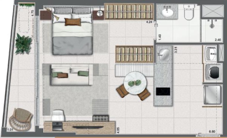 Apartamento, 1 quarto, 51 m² - Foto 30