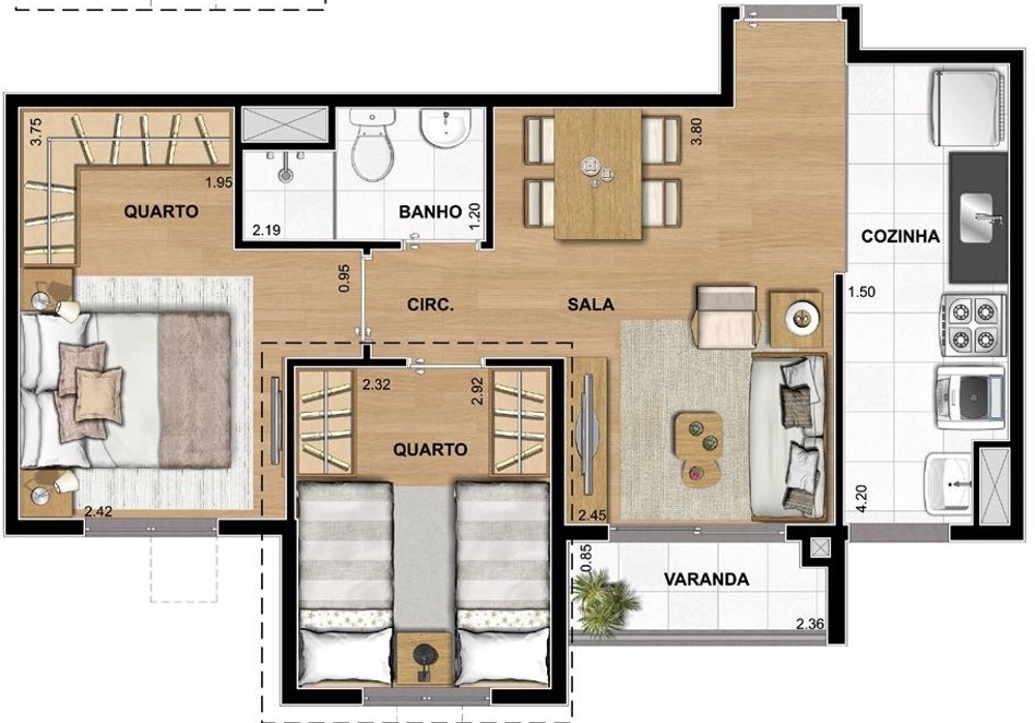 Apartamento, 2 quartos, 55 m² - Foto 23