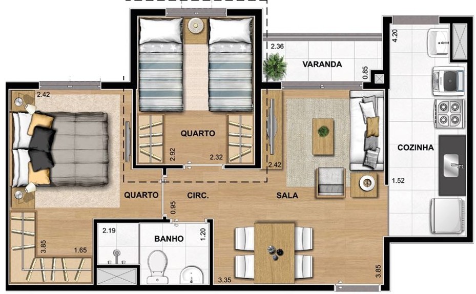 Apartamento, 2 quartos, 55 m² - Foto 22