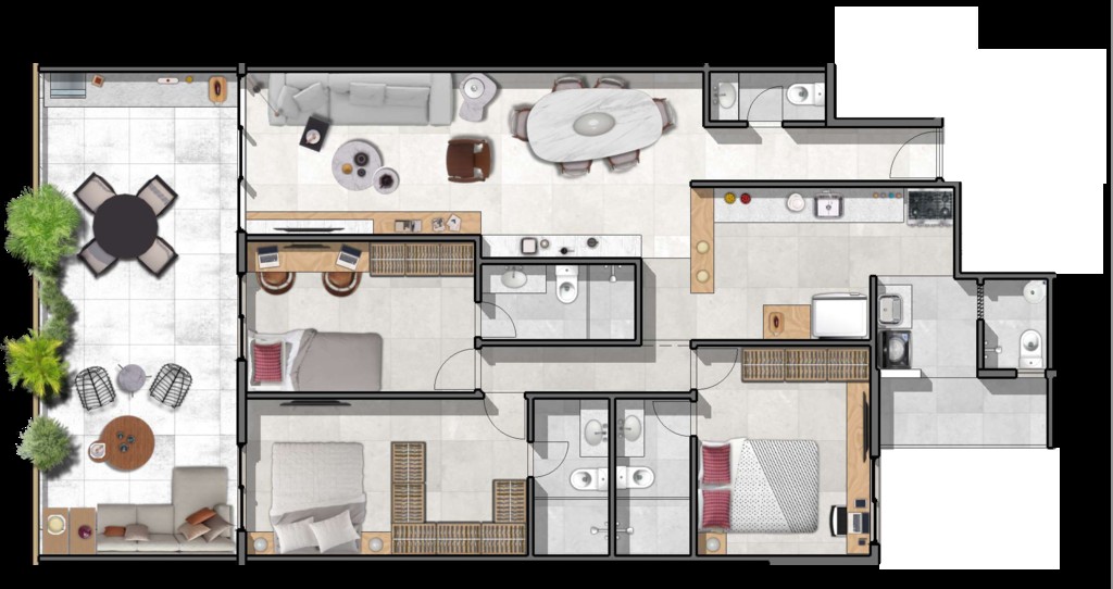 Cobertura, 3 quartos, 163 m² - Foto 10
