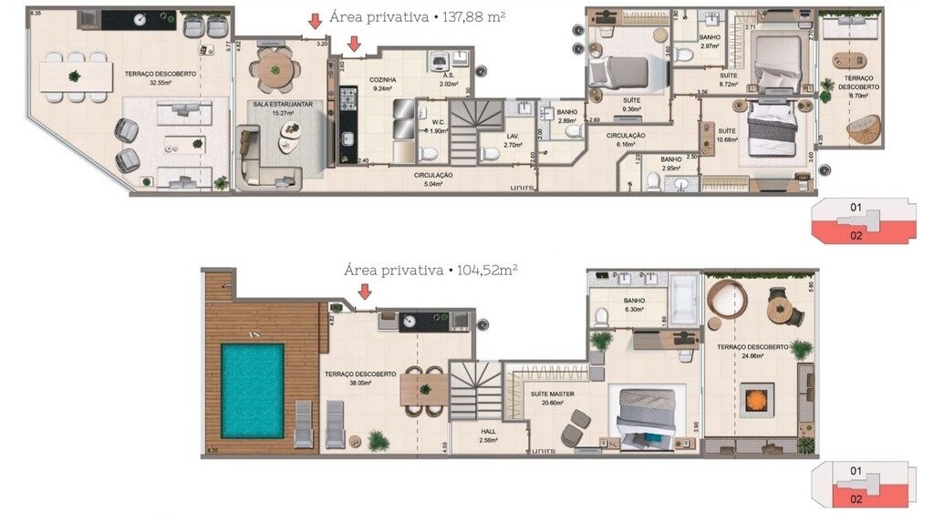 Cobertura, 3 quartos, 137 m² - Foto 15