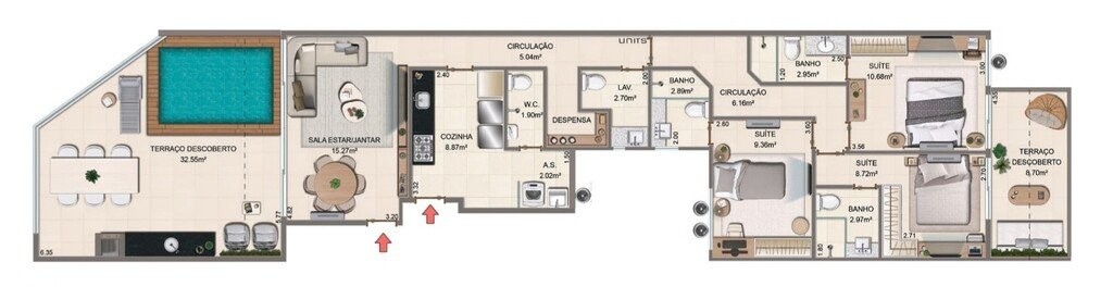 Cobertura, 3 quartos, 137 m² - Foto 12