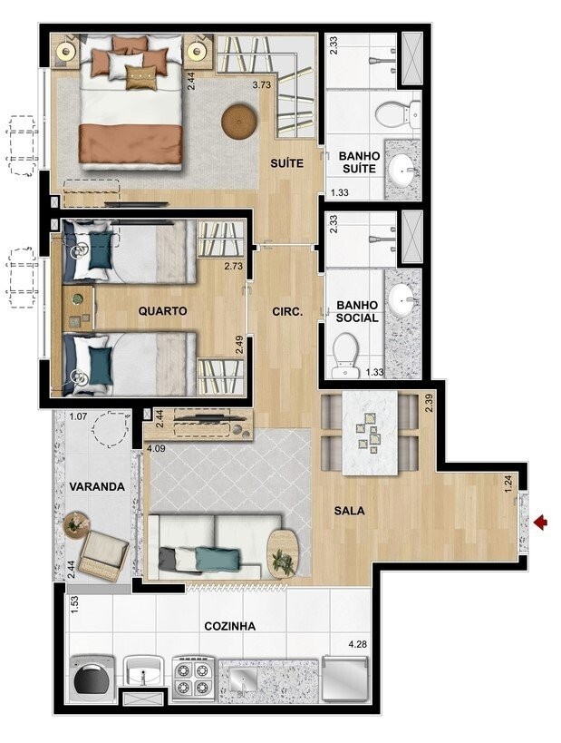 Apartamento, 3 quartos, 68 m² - Foto 31