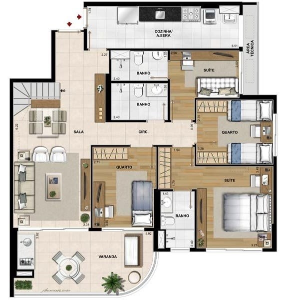 Apartamento, 4 quartos, 122 m² - Foto 39
