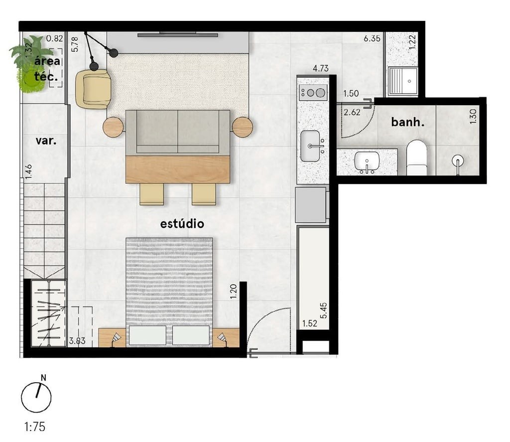 Cobertura, 1 quarto, 77 m² - Foto 23