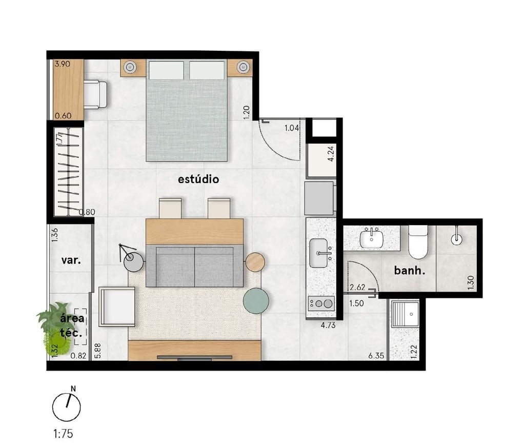 Cobertura, 1 quarto, 77 m² - Foto 19