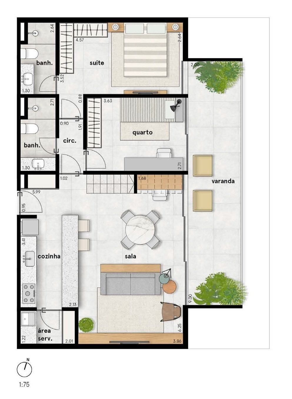 Cobertura, 1 quarto, 77 m² - Foto 27