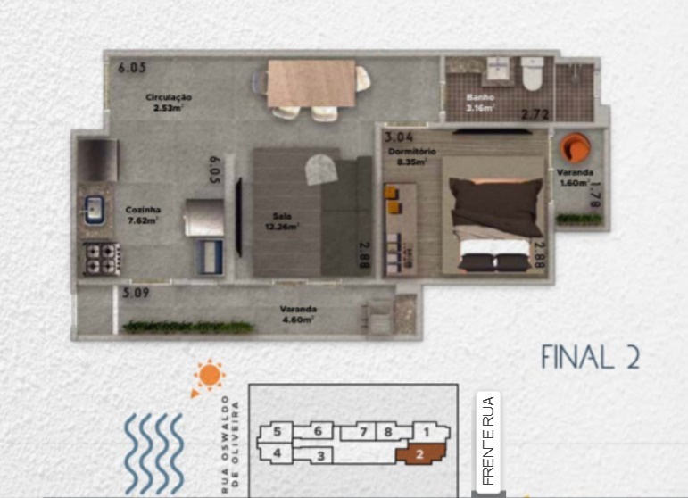 Apartamento, 1 quarto, 46 m² - Foto 7
