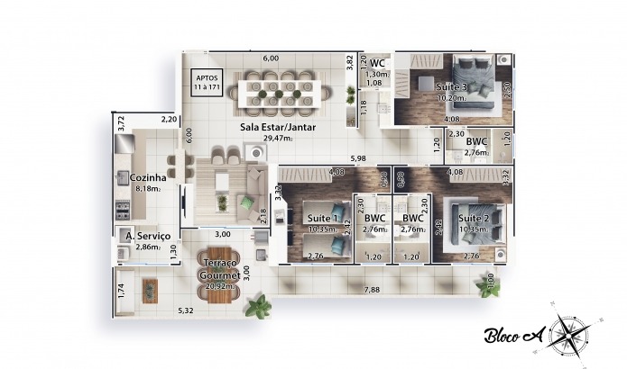 Apartamento, 3 quartos, 118 m² - Foto 49
