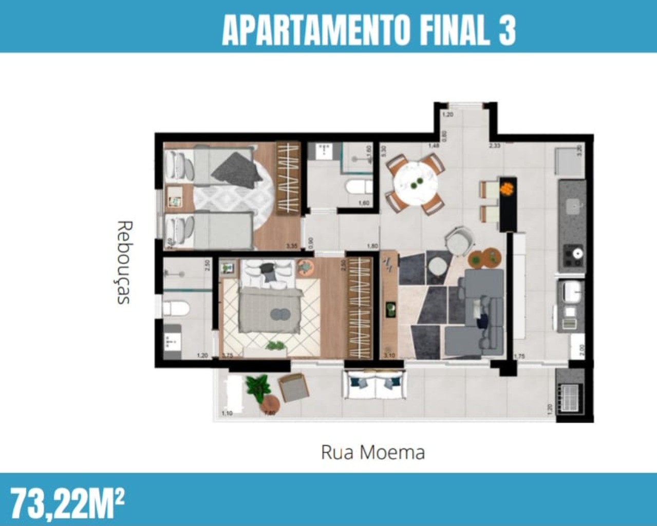 Apartamento, 2 quartos, 73 m² - Foto 3