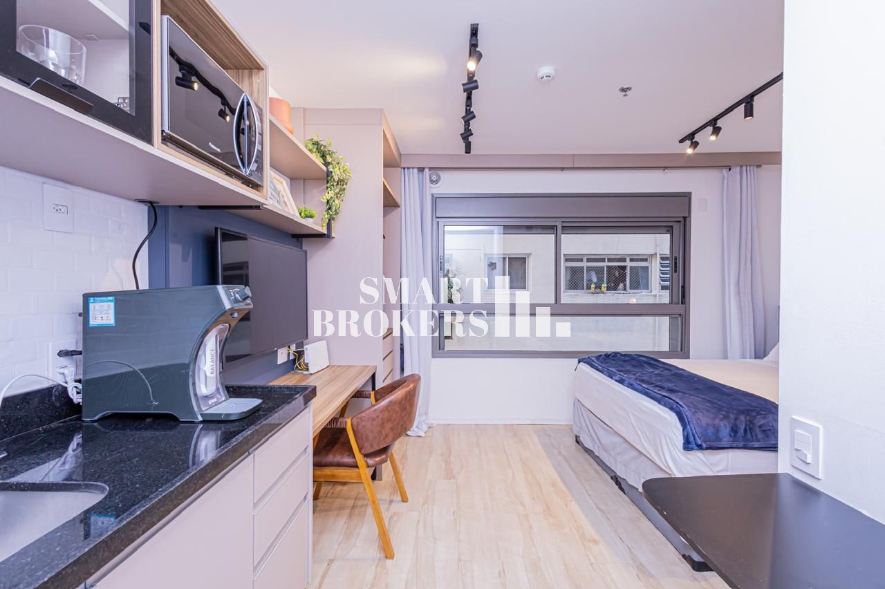 Studio mobiliado e equipado para locação, 21 metros quadrados, Paraíso, São Paulo, SP