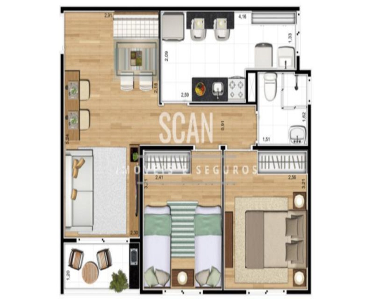 Apartamento de 2 quartos, 51m² no bairro Jardim Paulicéia, em Campinas | Eu Corretor