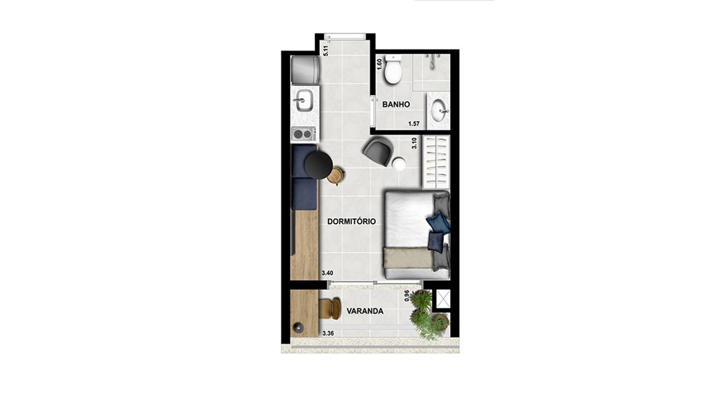 Apartamento à venda com 1 quarto, 24m² - Foto 19