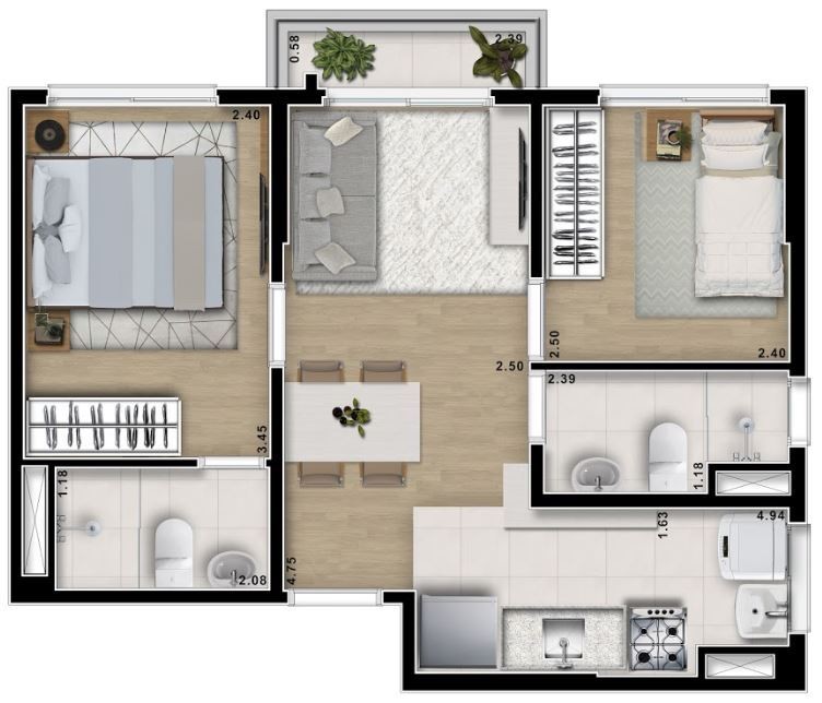 Apartamento à venda com 2 quartos, 41m² - Foto 19