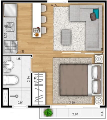 Apartamento, 1 quarto, 26 m² - Foto 18